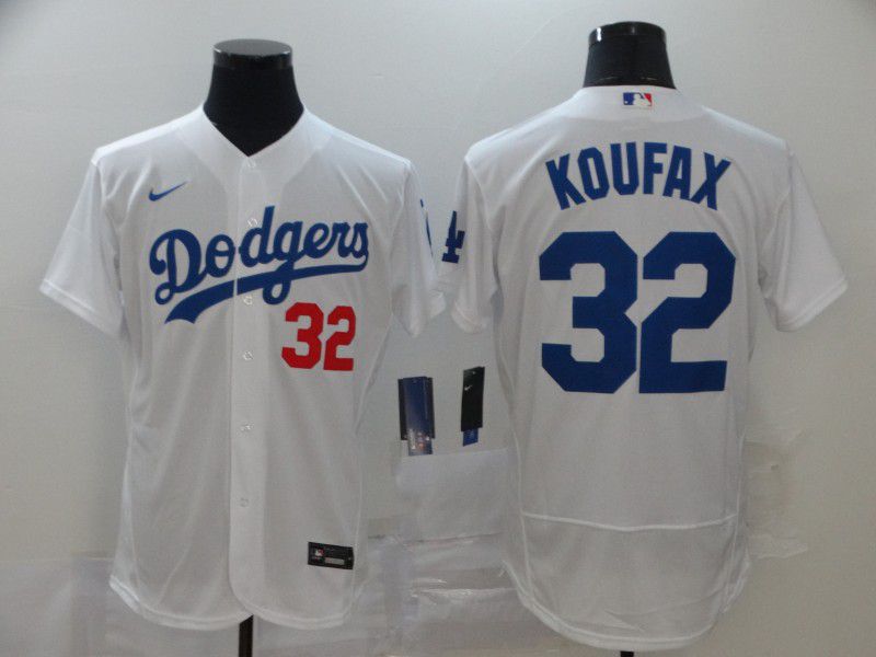 Men Los Angeles Dodgers #32 Koufax White Nike Elite MLB Jerseys->los angeles dodgers->MLB Jersey